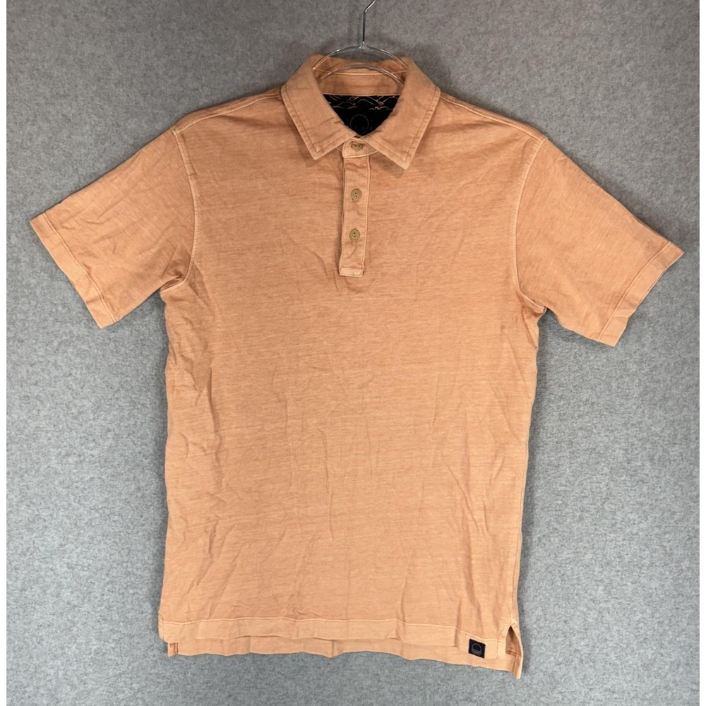 Even Tide Polo Shirt Mens XS Coral Pink Short Sleeve Button Cotton Casual Summer